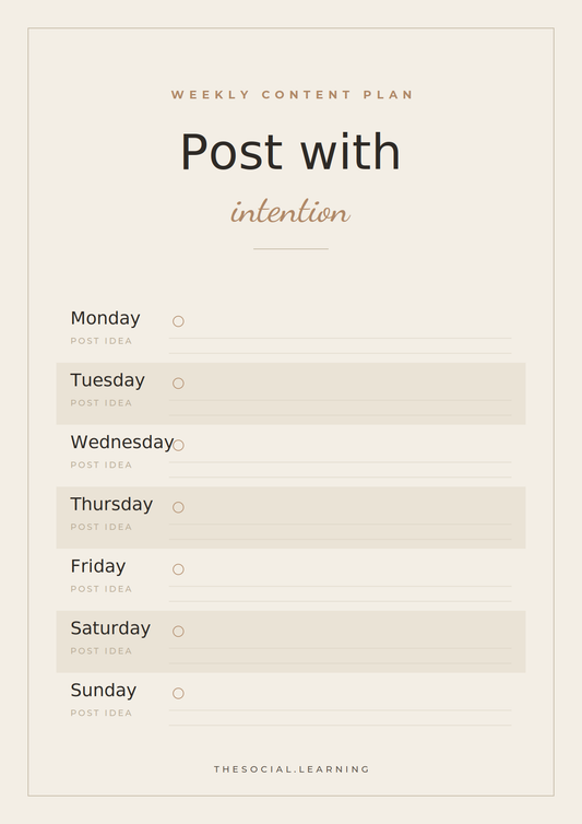 Weekly Content Planner (Printable)